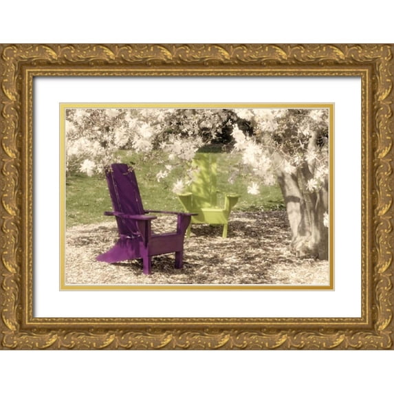 McNemar, C. Thomas 14x11 Gold Ornate Wood Framed with Double Matting Museum Art Print Titled - Under the Magnolia Tree