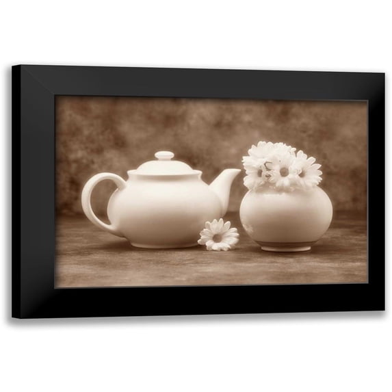 McNemar, C. Thomas 18x13 Black Modern Framed Museum Art Print Titled - Teapot and Daisies II