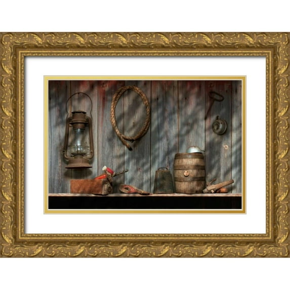 McNemar, C. Thomas 18x13 Gold Ornate Wood Framed with Double Matting Museum Art Print Titled - Out in the Barn II