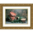 thumbnail image 1 of McNemar, C. Thomas 18x13 Gold Ornate Wood Framed with Double Matting Museum Art Print Titled - Pottery with Ivy II, 1 of 4