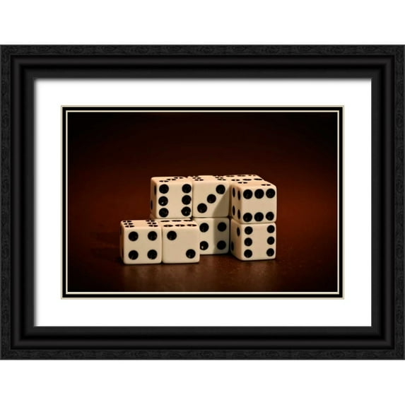 McNemar, C. Thomas 32x23 Black Ornate Wood Framed with Double Matting Museum Art Print Titled - Dice Cubes II