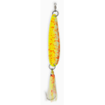 thumbnail image 1 of McOmie's 2 5/8" Lake Trout Glow Spoon w/ Hoochie Chartreuse Fire, 1 of 1