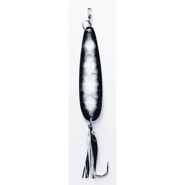 McOmie's 3 1/4" Salmon Glow Spoon w/Hoochie Black Pearl