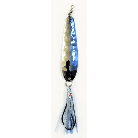 McOmie's 3 1/4" Salmon Glow Spoon w/Hoochie Blue Nickel