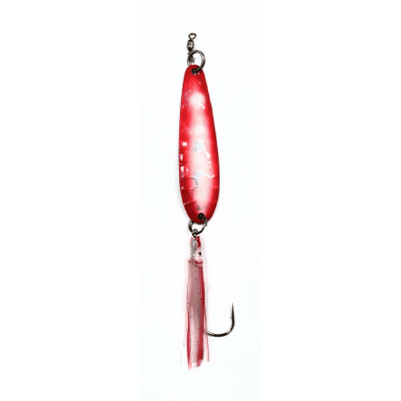McOmie's 3 7/8" Salmon Glow Spoon w/ Hoochie Red Hot Mama