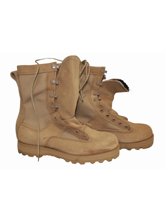 McRae Footwear Men's Size 8R Tan 3-Layer Army Combat Boots, Tactical Vibram Boots
