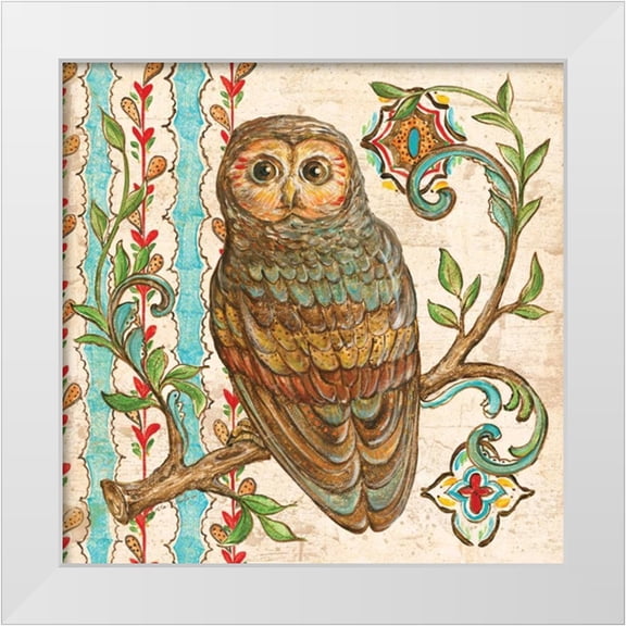 McRostie, Kate 12x12 White Modern Wood Framed Museum Art Print Titled - Treetop Owl II