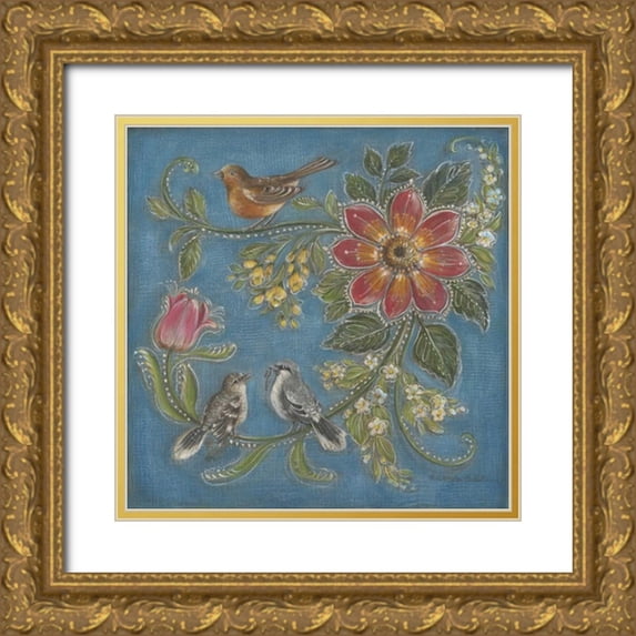 McRostie, Kate 20x20 Gold Ornate Wood Framed with Double Matting Museum Art Print Titled - Garden Menagerie IV