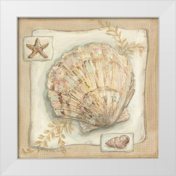 McRostie, Kate 20x20 White Modern Wood Framed Museum Art Print Titled - Sandy Scallop