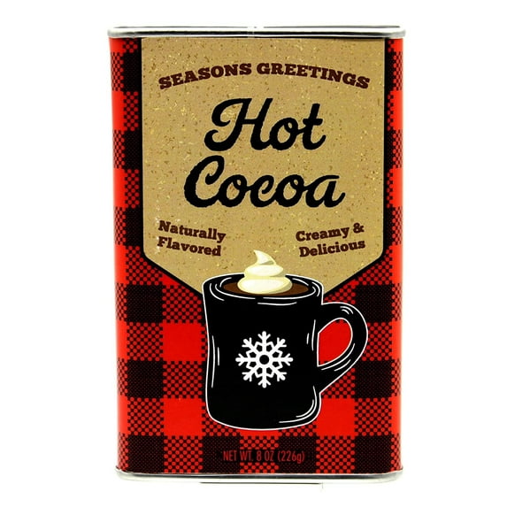 McSteven’s Seasons Greeting Hot Cocoa - One 8 oz Festive Tin - Creamy and Delicious - Holiday Treats - Gift Ideas - McSteven’s Holiday Cocoa