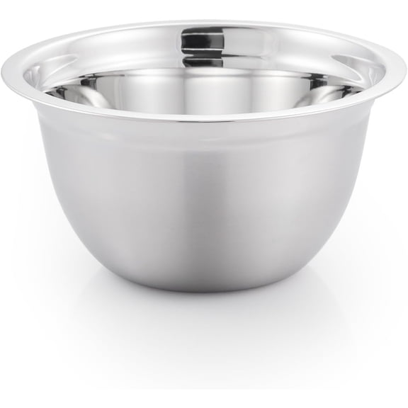 McSunley Medium Brushed Stainless Steel Prep N Cook Euro Style Mixing Bowl, 1.5 quart, Metallic