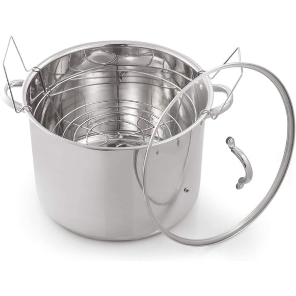 McSunley Medium Stainless Steel Prep N Cook Water Bath Canner, 21.5 quart, Silver