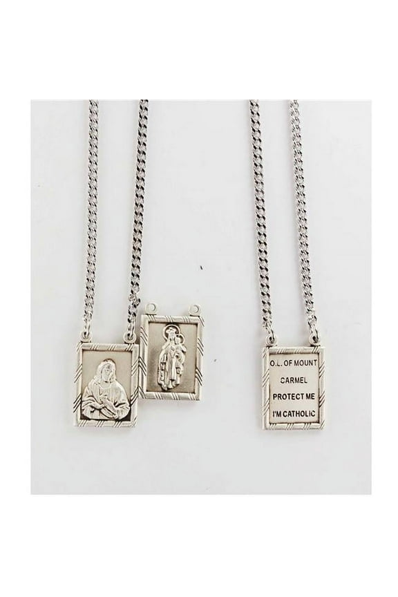0.77 x 0.5 x 0.5 in. Sterling Silver Scapular Pendant
