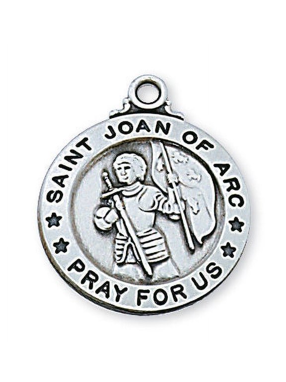 0.95 x 0.79 x 0.6 in. Sterling Silver St. Joan of Arc Pendant