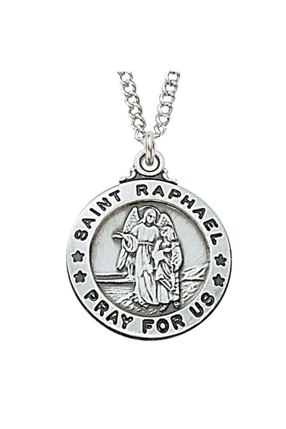 0.95 x 0.79 x 0.6 in. Sterling Silver St. Raphael Pendant
