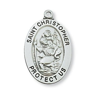 McVan  1.08 x 0.66 x 0.7 in. Sterling Silver St. Christopher Pendant