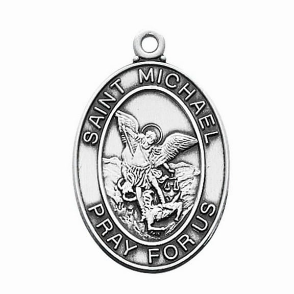 McVan  10.16 x 0.75 x 0.6 in. Sterling Silver St. Michael Pendant