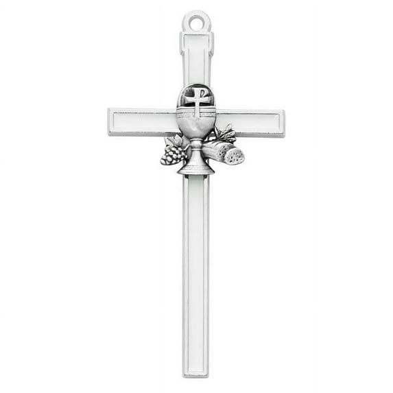 McVan 75-41 5 in. White Epoxy Communion Cross with Holy Card Boxed
