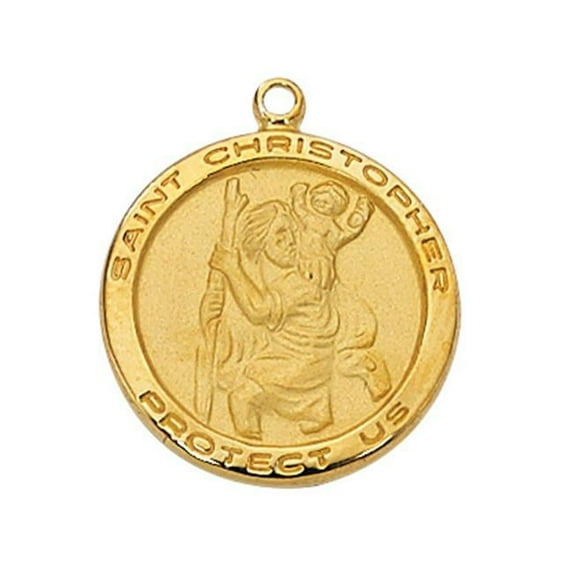 McVan J515CH 0.87 x 0.75 x 0.7 in. Gold Over Sterling St. Christopher Pendant