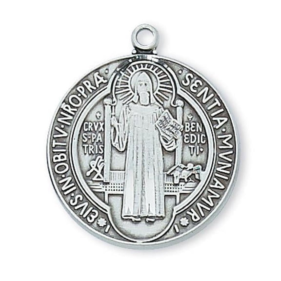 McVan L2514BN 1.03 x 0.89 x 0.8 in. Sterling Silver St. Benedict Pendant