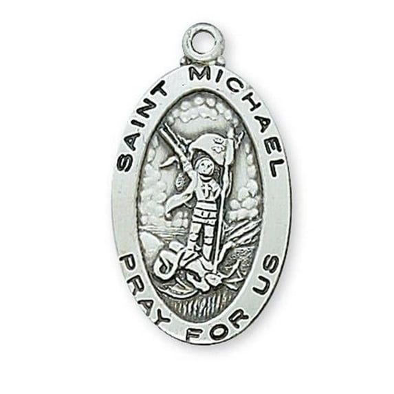 McVan L500MK 1.05 x 0.58 x 0.7 in. Sterling Silver St. Michael Pendant