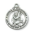 thumbnail image 1 of McVan L604 0.95 x .8 x 0.7 in. Sterling Silver St. Christopher Pendant for Brass Chain, 1 of 1