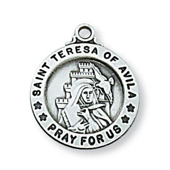 McVan L700TH 0.75 x 0.63 x 0.6 in. Sterling Silver St. Teresa of Avila Pendant