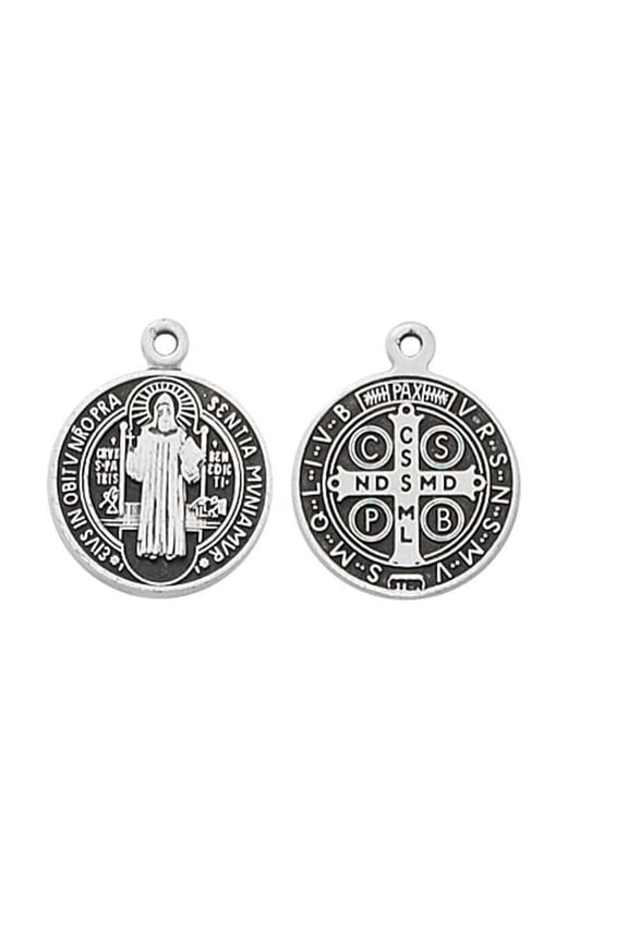 L762 0.50 x 0.50 x 0.06 in. Sterling Silver St.Benedict Medal