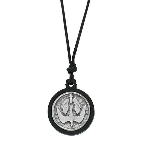 McVan NK209C Black Framed Holy Spirit Corded Carded Pendant