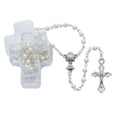 thumbnail image 1 of McVan P208CB Imitation White Pearl Communion Rosary with Cross Boxed, 1 of 1
