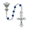 thumbnail image 1 of McVan P213CB 4 mm Blue Glass Communion Rosary with Cross Boxed, 1 of 1