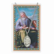 St Luke Prayer Card With Medal Saint Catholic Christian Pendant Charm Patron