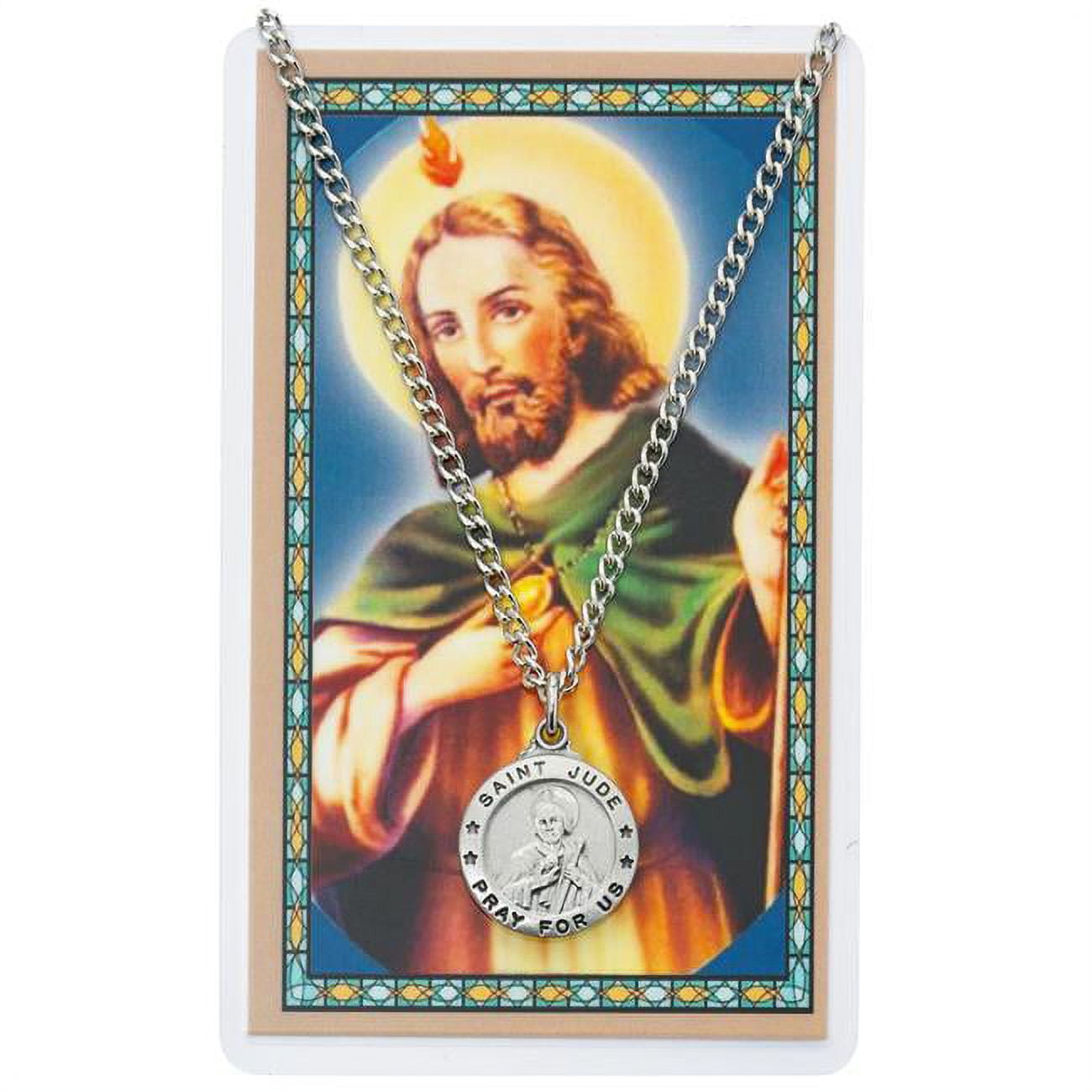 McVan PSD600JU St Jude Prayer Pewter Medal with 24 in. Silver-Tone ...
