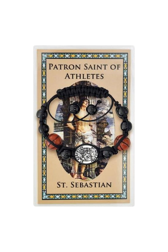 PSD741 St Sebastian Basketball Holy Card Bracelet