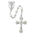 thumbnail image 1 of McVan R157RF 6 mm Pearl Madonna Cross Rosary Set - White, 1 of 2