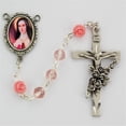 thumbnail image 1 of McVan R497DF 6 mm Glass Therese Cross Rosary Set - Pink, 1 of 1