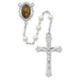 thumbnail image 1 of McVan R598RF 6 mm Pearl Like Glass Perpetual Help Cross Rosary Set - White, 1 of 1