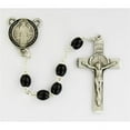 thumbnail image 1 of McVan R779F 6 x 9 mm Wood Epoxy St Benedict Cross Rosary Set - Black, 1 of 1