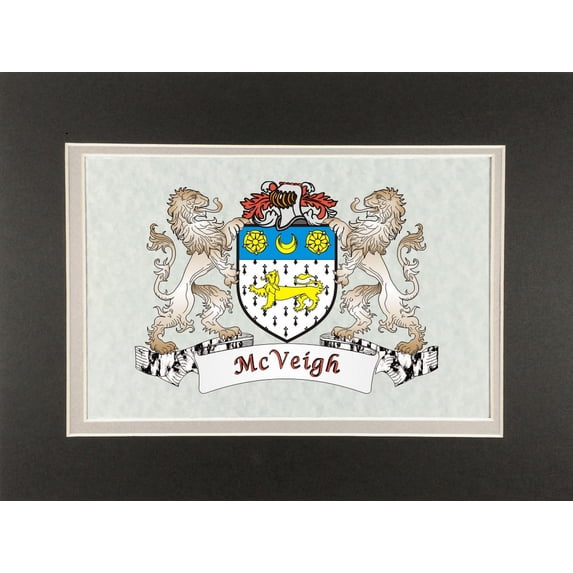 McVeigh Irish Coat of Arms Print - Frameable 9" x 12"