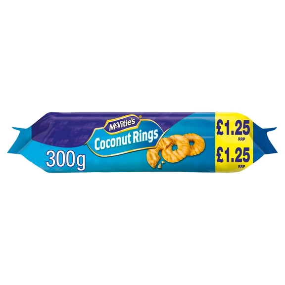 McVitie's Coconut Rings Biscuits 300g (pack of 12)