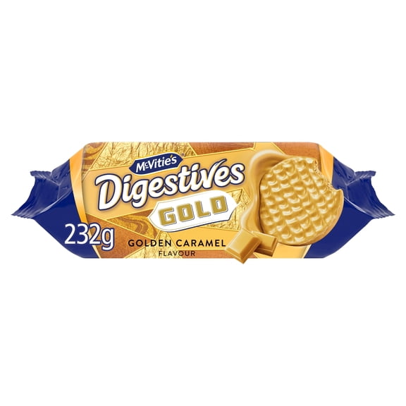 McVitie's Digestives Gold Golden Caramel Flavour Biscuits 232g, Imported from Britain