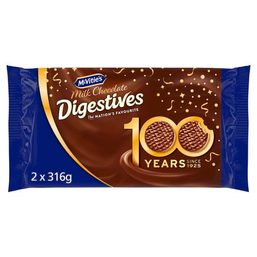 McVitie's Digestives Milk Chocolate Biscuits Twin Pack 2 x 316g, British Import (Pack of 2)