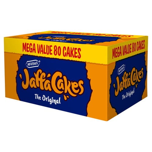 McVitie's Jaffa Cakes Original Biscuits Mega Pack 80 x 12.2g, British Import (Pack of 2)