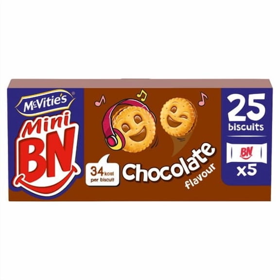 McVitie's Mini BN Chocolate Flavour Biscuits Multipack 25 x 7g, British Import (Pack of 2)