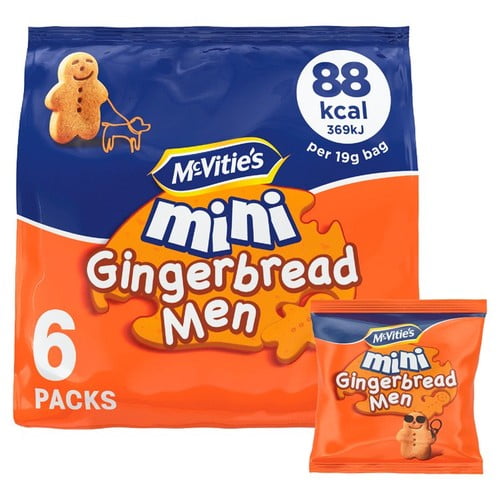 McVitie's Mini Gingerbread Men Biscuits Multipack 6 x 25g, British Import (Pack of 2)