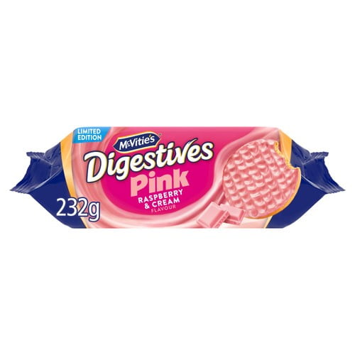 McVitie's Raspberry White Digestives Biscuits 232g, British Import (Pack of 2)