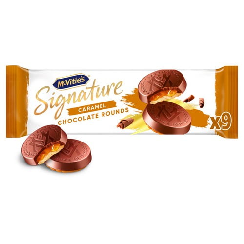 McVitie's Signature Caramel Chocolate Rounds Biscuits 109g, British Import (Pack of 2)