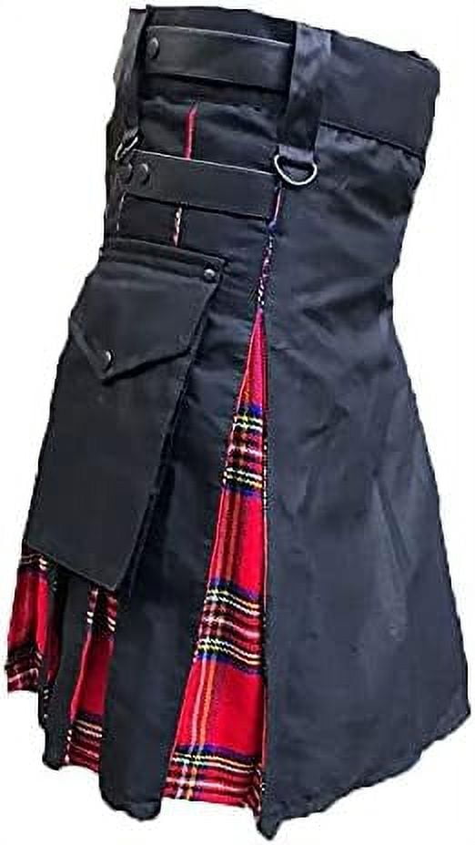 McWilliams Kilts for Men, Active Men's Deluxe Black Hybrid Sport