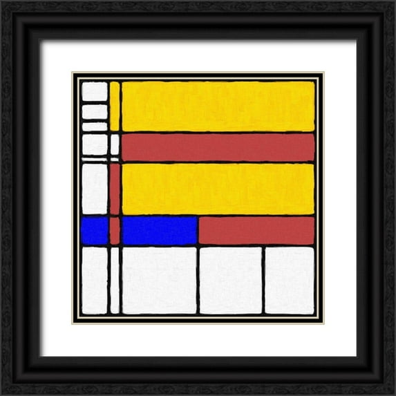 Mcaulay, Anthony 26x26 Black Ornate Wood Framed with Double Matting Museum Art Print Titled - Abstract Modern in Mondrian Style