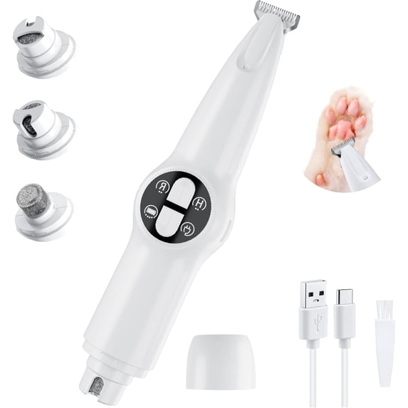 Mcbazel 2-in-1 Rechargeable Pet Nail Grinder & Hair Trimmer with LED Light for Small & Large Dogs Cats